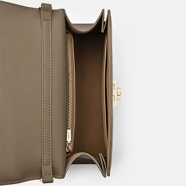 Túi Xách Tay Nữ Pedro Icon Leather Trapezoid Handbag Gray Brown PW2-56390043_TAUPE Màu Nâu Xám