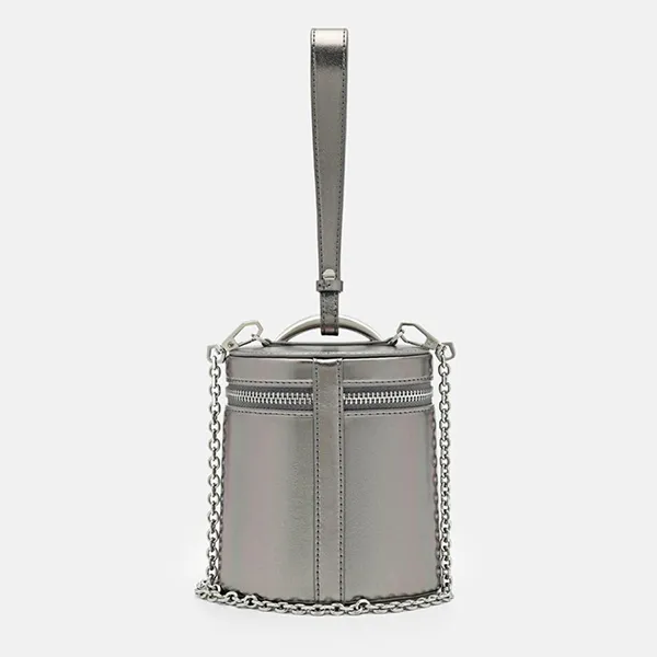 Túi Xách Tay Nữ Pedro Lia Barrel Cylindrical Handbag Silver PW2-75210183_SILVER Màu Bạc