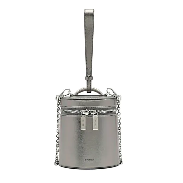 Túi Xách Tay Nữ Pedro Lia Barrel Cylindrical Handbag Silver PW2-75210183_SILVER Màu Bạc