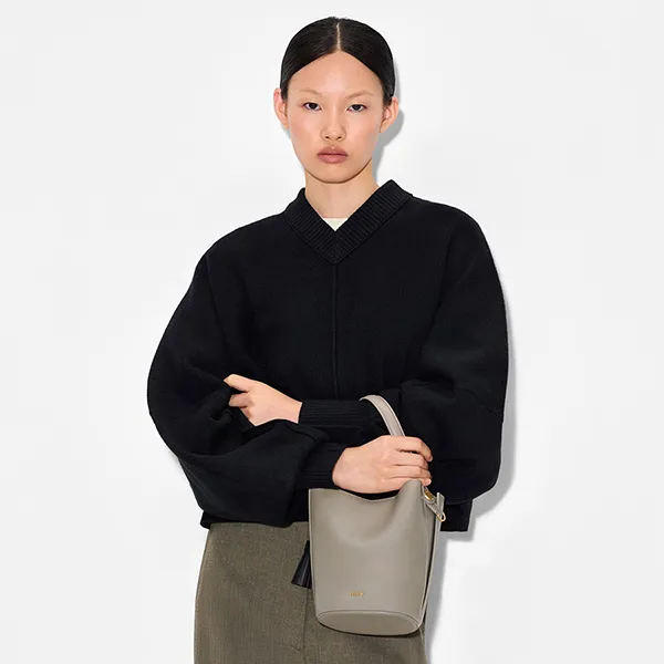 Túi Xách Tay Nữ Pedro Mini Tassel Bucket Bag PW2-15060015 Taupe Màu Nâu Xám