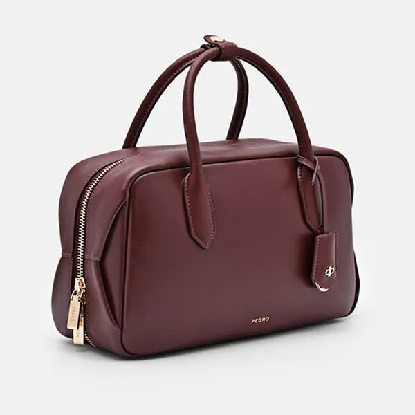 Túi Xách Tay Nữ Pedro Rectangular Leather Handbag Burgundy Red PW2-65060009_WINE Màu Đỏ Burgundy
