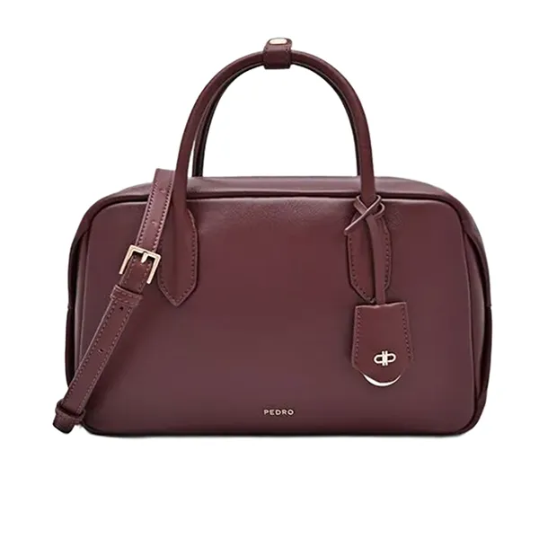 Túi Xách Tay Nữ Pedro Rectangular Leather Handbag Burgundy Red PW2-65060009_WINE Màu Đỏ Burgundy