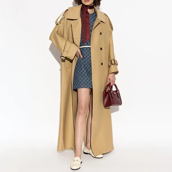 Váy Nữ Gucci Navy Blue Denim Dress With GG Pattern 818219 XDC9H-4528 Màu Xanh Navy Size S