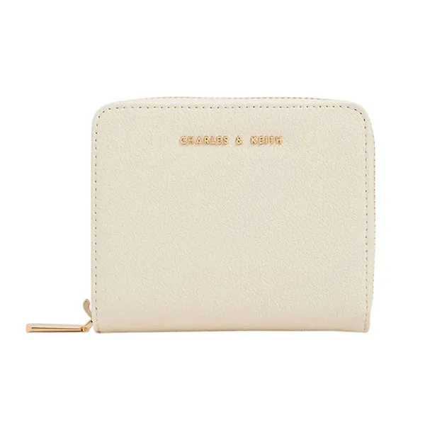Ví Nữ Charles & Keith CNK Zip-Around - Cream Wallet CK6-10770621 Màu Cream