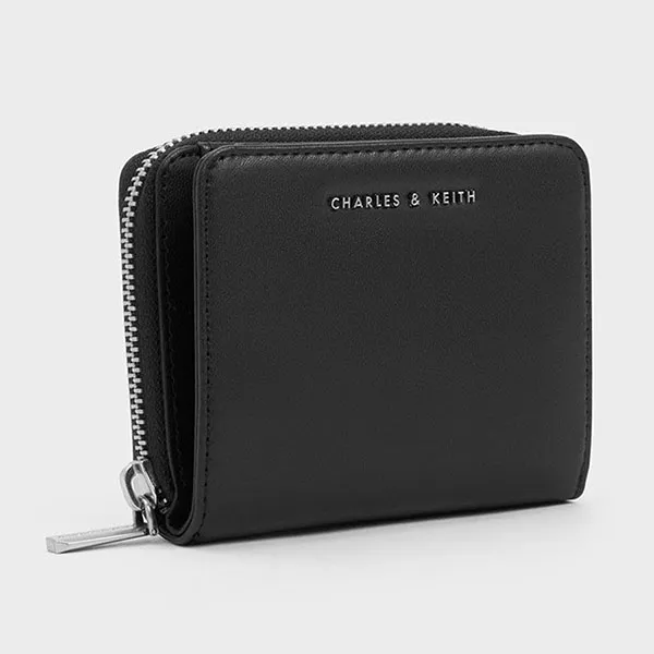 Ví Nữ Charles & Keith CNK Zip-Around - Noir Wallet CK6-10770621 Màu Đen