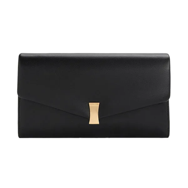 Ví Dáng Dài Nữ Charles & Keith CNK Lilibet Chain-Strap Long Wallet CK6-30770737 Màu Đen