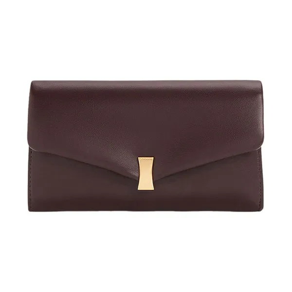 Ví Dáng Dài Nữ Charles & Keith CNK Lilibet Chain-Strap Long Wallet CK6-30770737 Màu Đỏ Tím