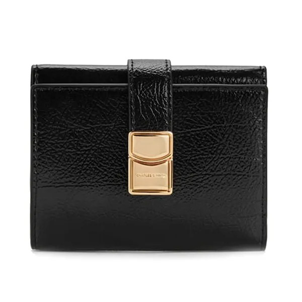 Ví Nữ Charles & Keith CNK Acelynn Belted Small Wallet - Black CK6-10701637_BLACK_XXS Màu Đen