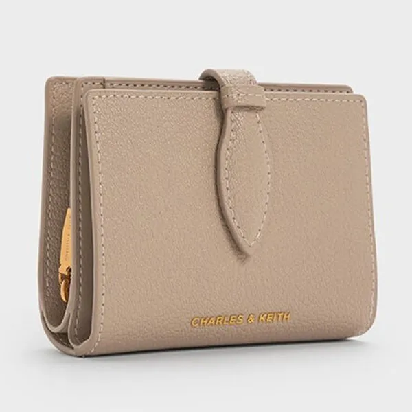 Ví Nữ Charles & Keith CNK Allyn Small Wallet CK6-10840621_TAUPE_XXS Màu Taupe