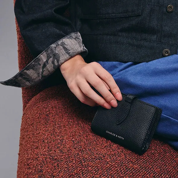 Ví Nữ Charles & Keith CNK Allyn Small Wallet - Noir CK6-10840621_NOIR_XXS Màu Đen