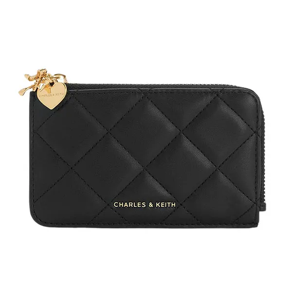 Ví Nữ Charles & Keith CNK Arrietty Quilted - Black CK6-50770711 Màu Đen