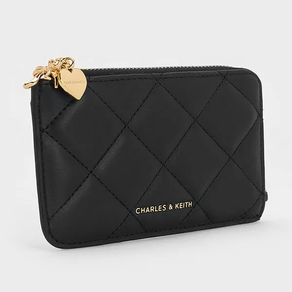 Ví Nữ Charles & Keith CNK Arrietty Quilted - Black CK6-50770711 Màu Đen