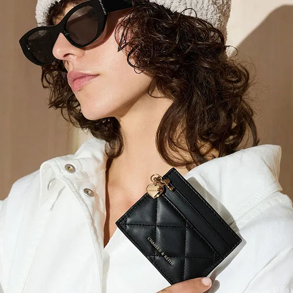 Ví Nữ Charles & Keith CNK Arrietty Quilted - Black CK6-50770712 Màu Đen