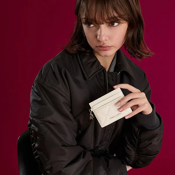 Ví Nữ Charles & Keith CNK Arrietty Quilted - Cream Wallet CK6-50770712 Màu Cream