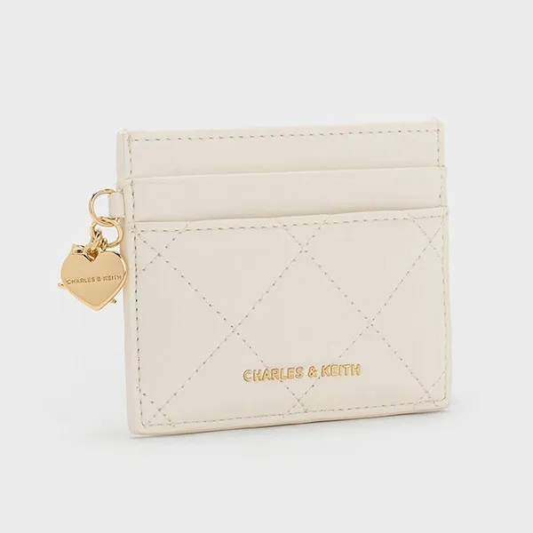 Ví Nữ Charles & Keith CNK Arrietty Quilted - Cream Wallet CK6-50770712 Màu Cream
