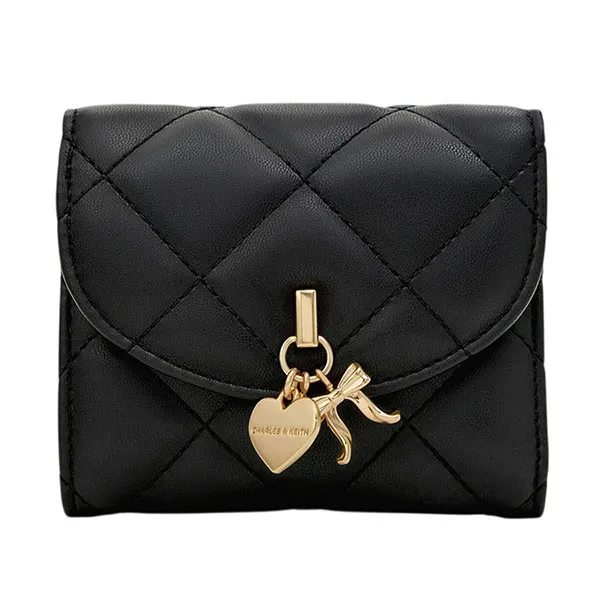 Ví Nữ Charles & Keith CNK Arrietty Quilted Noir CK6-10770710 Màu Đen