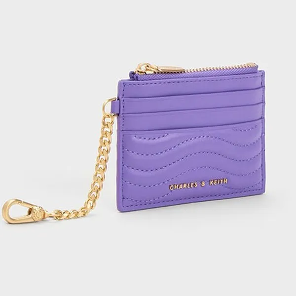 Ví Nữ Charles & Keith CNK Aubrielle Stitch-Trim CK6-50840458-1_PURPLE_XXS Màu Tím
