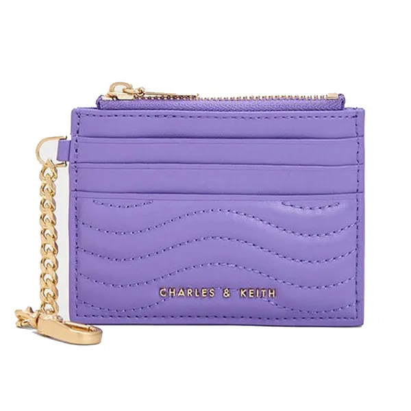 Ví Nữ Charles & Keith CNK Aubrielle Stitch-Trim CK6-50840458-1_PURPLE_XXS Màu Tím