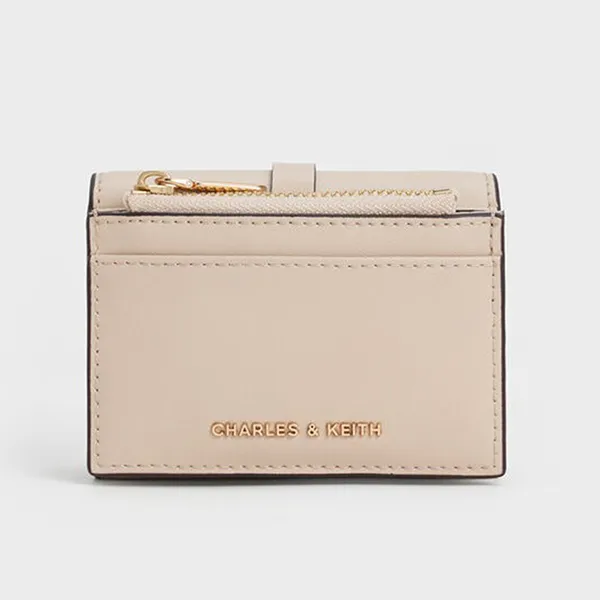 Ví Nữ Charles & Keith CNK Calla Knotted-Strap Small Wallet CK6-10770689 Oat Màu Kem