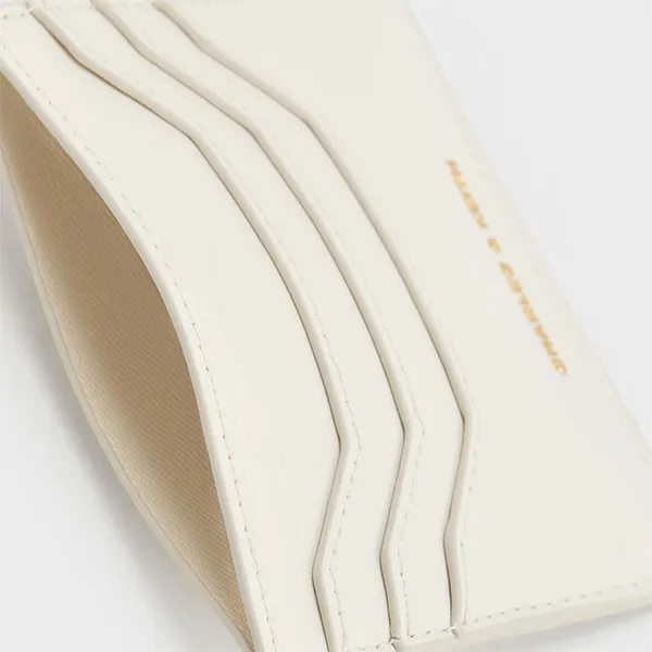 Ví Nữ Charles & Keith CNK Carli Metallic Multi Slot Card Holder Cream CK6-50681163_CREAM Màu Kem