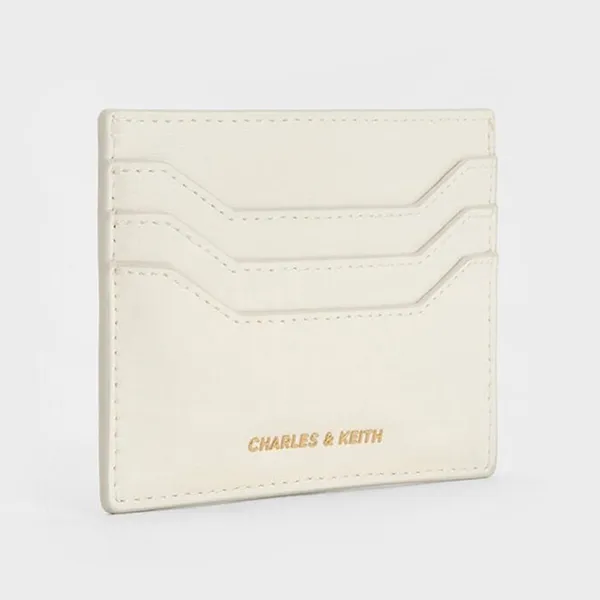 Ví Nữ Charles & Keith CNK Carli Metallic Multi Slot Card Holder Cream CK6-50681163_CREAM Màu Kem