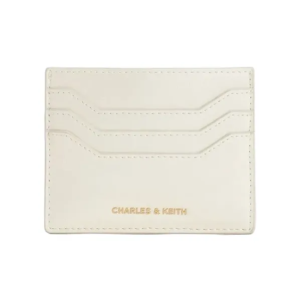 Ví Nữ Charles & Keith CNK Carli Metallic Multi Slot Card Holder Cream CK6-50681163_CREAM Màu Kem