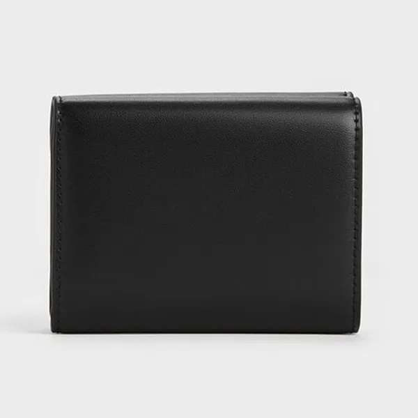 Ví Nữ Charles & Keith CNK Enola Canvas Foldable Wallet Black CK6-10770715-1 Màu Đen