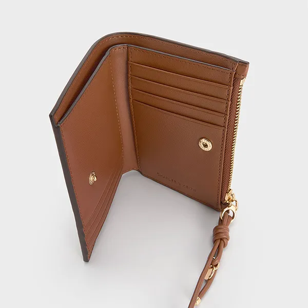 Ví Nữ Charles & Keith CNK Everleigh Foldable Short Wallet Chocolate CK6-10681184_CHOCO Màu Nâu Chocolate