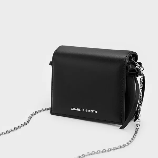 Ví Nữ Charles & Keith CNK Hazel Bow Small Wallet - Noir CK6-30770717_NOIR_XXS Màu Đen