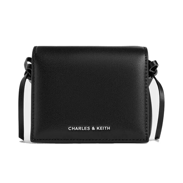 Ví Nữ Charles & Keith CNK Hazel Bow Small Wallet - Noir CK6-30770717_NOIR_XXS Màu Đen