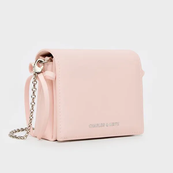 Ví Nữ Charles & Keith CNK Hazel Bow Small Wallet - Soft Pink CK6-30770717_SFT.PK_XXS Màu Hồng