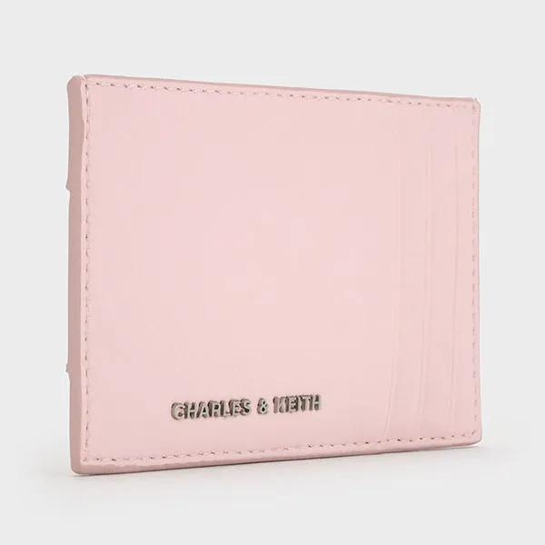 Ví Nữ Charles & Keith CNK Ivette Woven Card Holder Cotton Candy Pink CK6-50770690 Màu Hồng Kẹo
