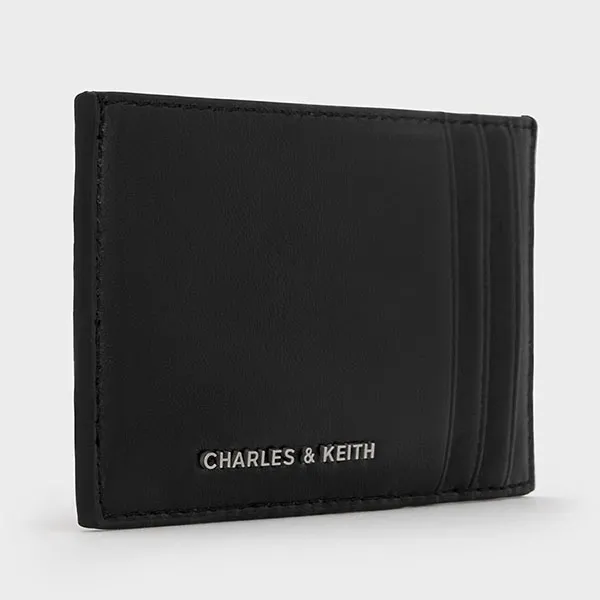 Ví Nữ Charles & Keith CNK Ivette Woven Card Holder Cotton Noir CK6-50770690 Màu Đen