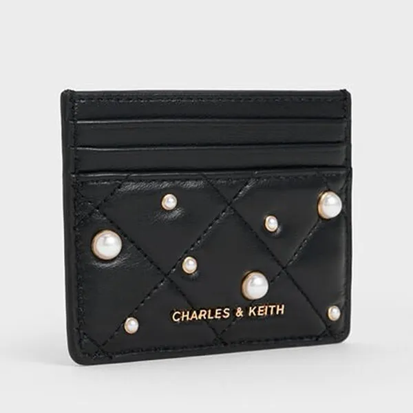 Ví Đựng Thẻ Nữ Charles & Keith CNK Janie Rectangular Card Holder Black CK6-50701601-B Màu Đen