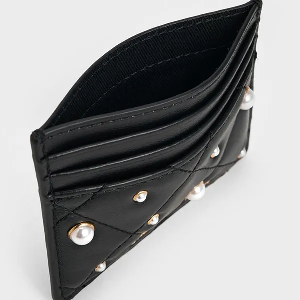 Ví Đựng Thẻ Nữ Charles & Keith CNK Janie Rectangular Card Holder Black CK6-50701601-B Màu Đen