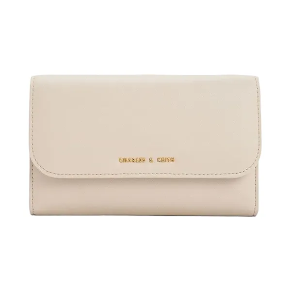 Ví Nữ Charles & Keith CNK Magnetic Front Flap Long Wallet Ivory CK6-10840550_IVORY Màu Trắng Ngà