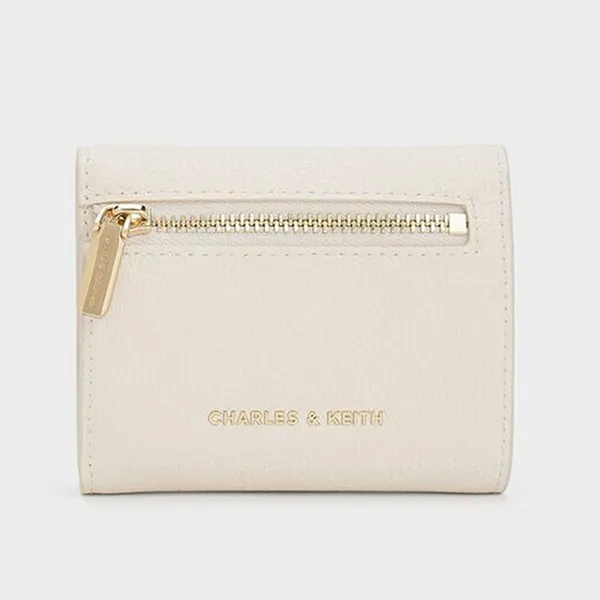 Ví Nữ Charles & Keith CNK Marlowe Short Envelope Wallet CK6-11200017 Cream Màu Trắng Kem