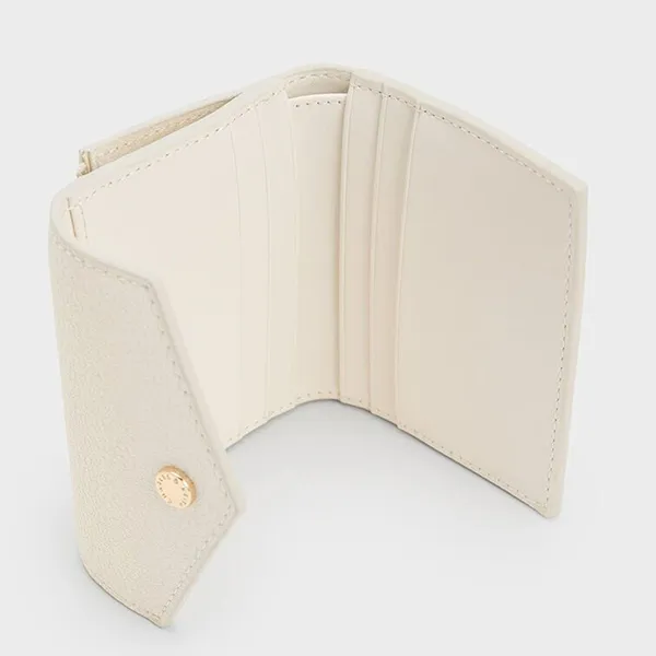 Ví Nữ Charles & Keith CNK Marlowe Short Envelope Wallet CK6-11200017 Cream Màu Trắng Kem