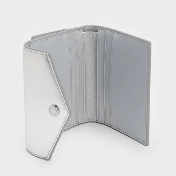 Ví Nữ Charles & Keith CNK Marlowe Short Envelope Wallet CK6-11200017 Silver Màu Bạc