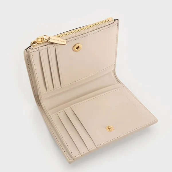 Ví Nữ Charles & Keith CNK Midori Colourblock Geometric Small Wallet - Multi Brown CK6-10770628-1_MU.BRW_XXS Phối Màu