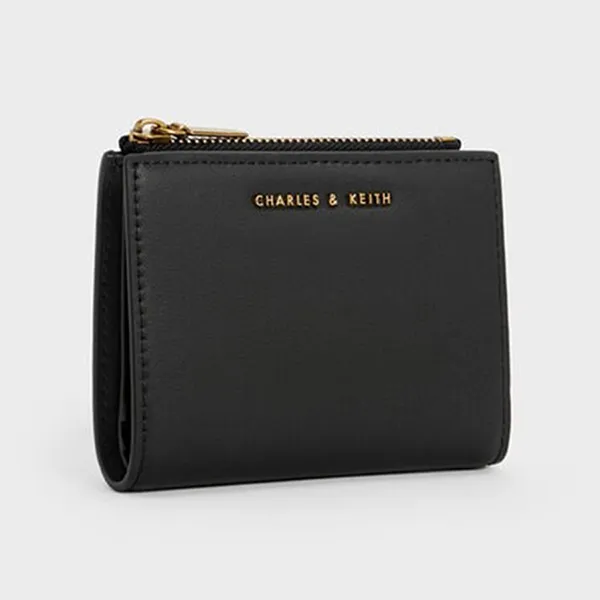 Ví Nữ Charles & Keith CNK Mini Top Zip Wallet Black CK6-10680907 Màu Đen