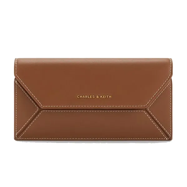 Ví Nữ Charles & Keith CNK Nasrin Geometric Long Wallet - Chocolate CK6-30770723_CHOCO_XS Màu Nâu
