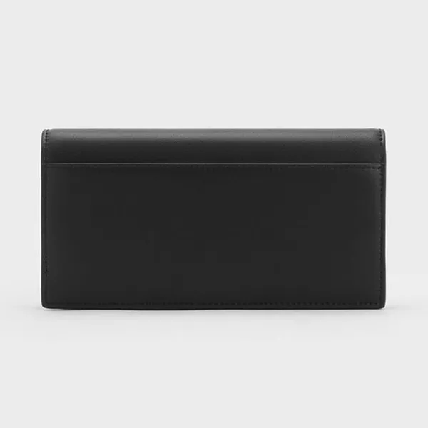 Ví Nữ Charles & Keith CNK Nasrin Geometric Long Wallet - Noir CK6-30770723_NOIR_XS Màu Đen