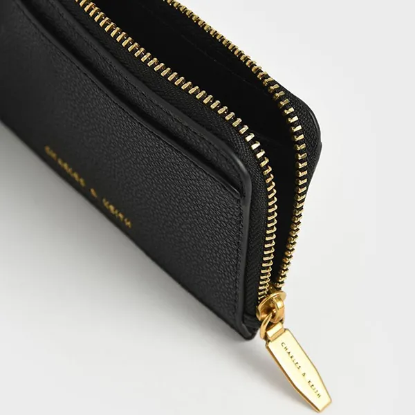 Ví Nữ Charles & Keith CNK Rectangular Multi-Slot Wristlet For Women CK6-50770514-1 Black Màu Đen