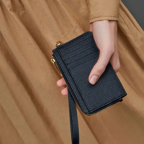 Ví Nữ Charles & Keith CNK Rectangular Multi-Slot Wristlet For Women CK6-50770514-1 Black Màu Đen