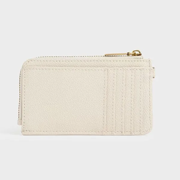 Ví Nữ Charles & Keith CNK Rectangular Multi-Slot Wristlet For Women CK6-50770514-1 Cream Màu Kem