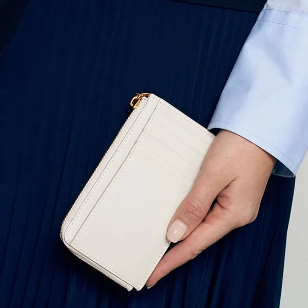 Ví Nữ Charles & Keith CNK Rectangular Zip-Around Wallet CK6-11200013-1 Cream Màu Kem