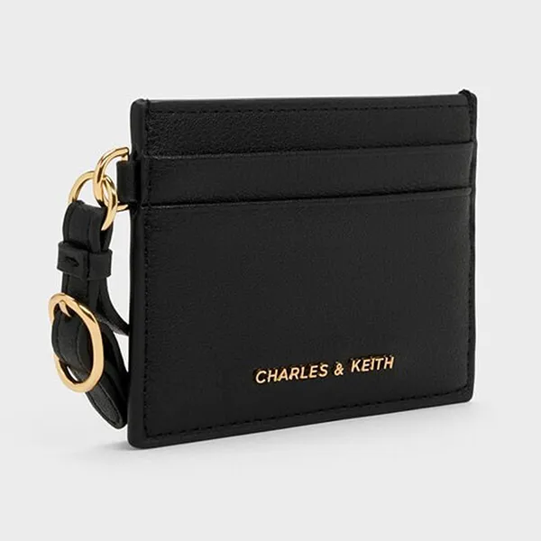 Ví Nữ Charles & Keith CNK Scottie Card Holder - Black CK6-50770731_BLACK_XXS Màu Đen