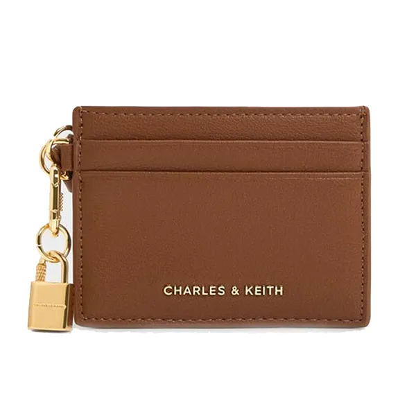 Ví Nữ Charles & Keith CNK Scottie Card Holder - Chocolate CK6-50770731_CHOCO_XXS Màu Nâu
