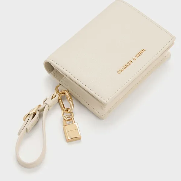 Ví Nữ Charles & Keith CNK Scottie Small Wallet - Cream CK6-30770732_CREAM_XXS Màu Trắng Kem